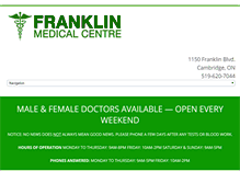 Tablet Screenshot of franklinmedicalcentre.com